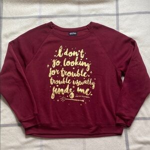 Harry Potter Burgundy Crew Neck Sweatshirt Size Large